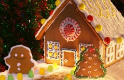 A Gingerbread house made from Lebkuchen.